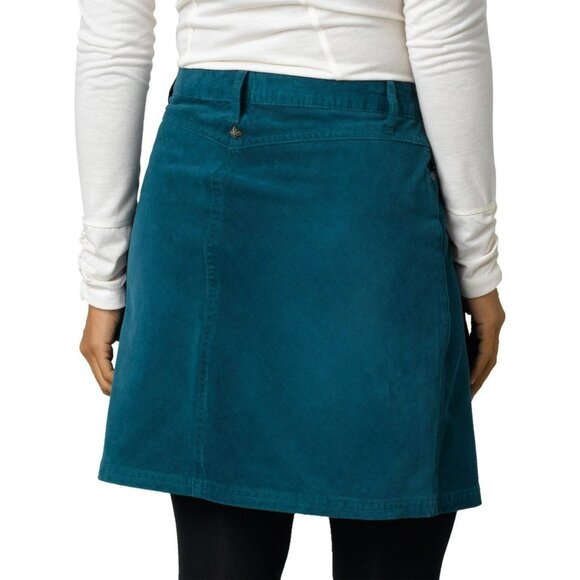 Prana Teal Corduroy Skirt Size 8 - Picture 2 of 2